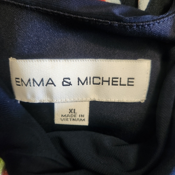 Emma & Michele Red & Blue Striped Jumpsuit with Navy Blue Top. - Picture 5 of 5